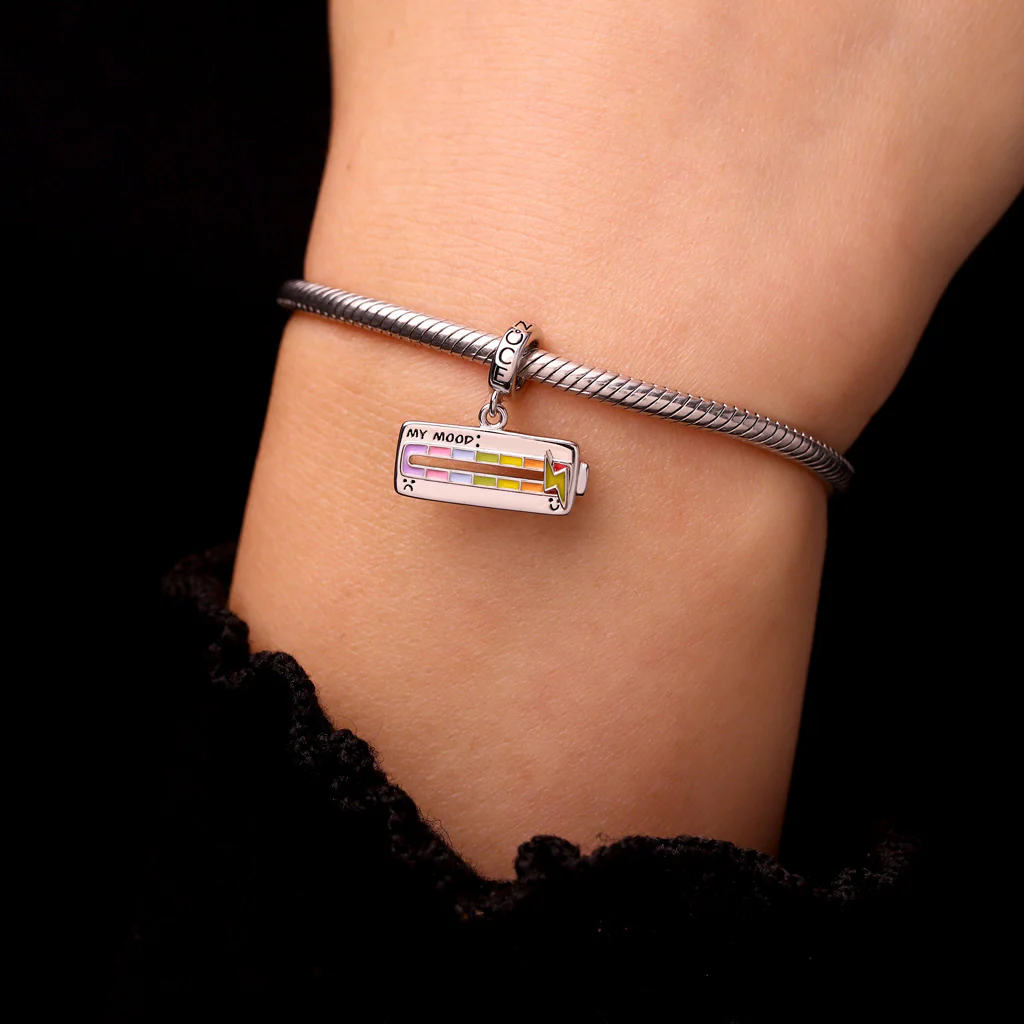 Gnoce Slideable Enamel Seven Mood Pin Charm Platinum-plated Silver Blend - Image 7