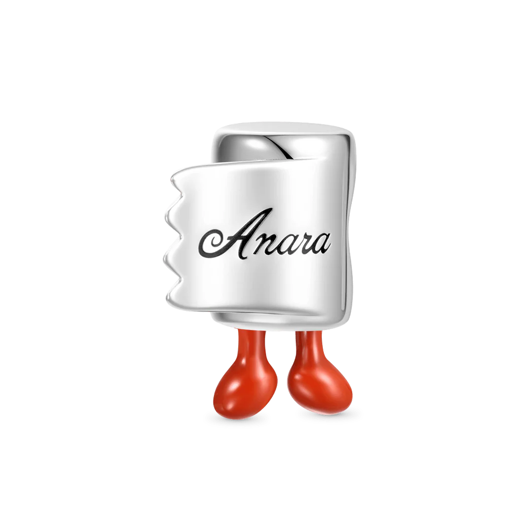 Gnoce Engravable Funny Toilet Paper Shaped Charm Platinum-plated Silver Blend - Image 2