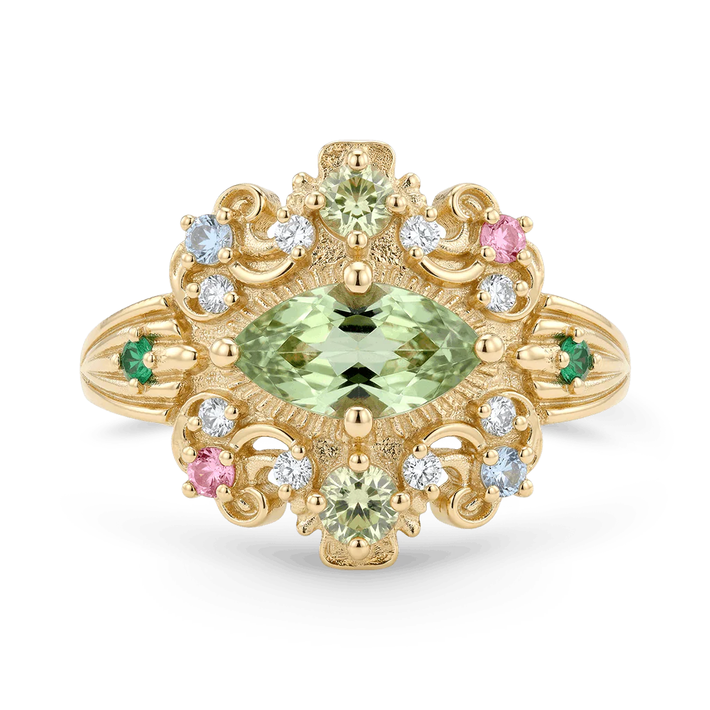 Gnoce Garden Marquise-Cut Engagement Ring