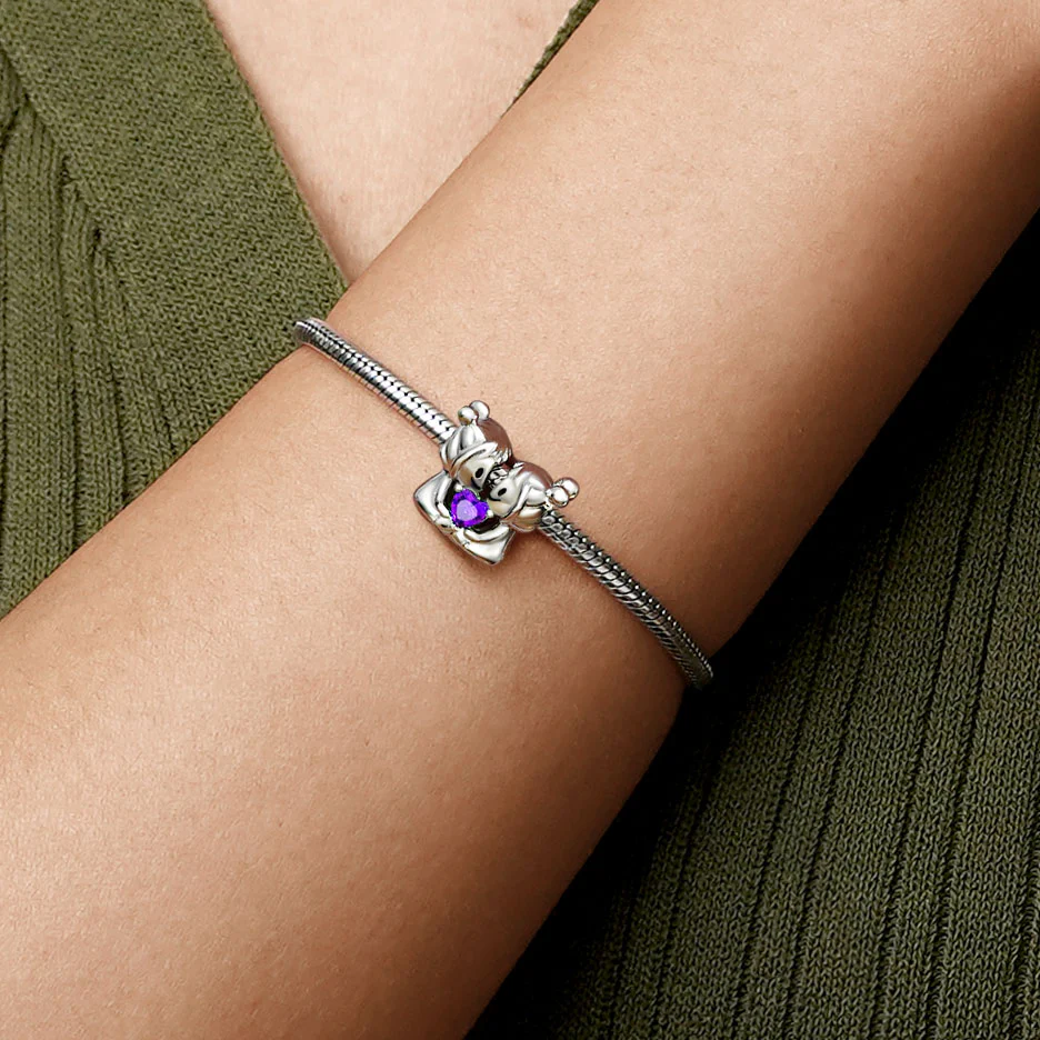 Gnoce Gemini Zodiac Sign Embraces Heart Gem Charm - Image 4