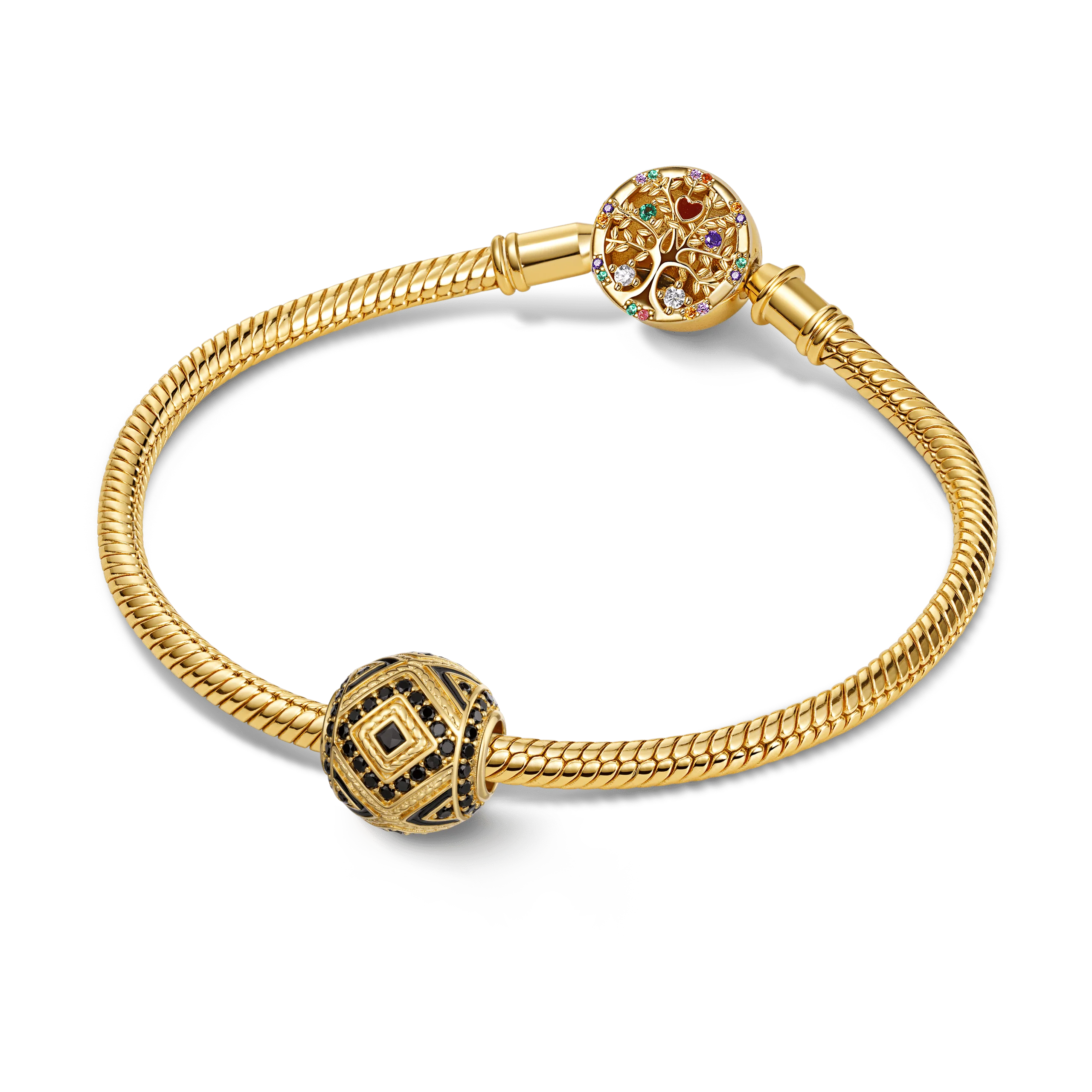 Gnoce Storing Power Geometric Elements Charm Platinum-plated Silver Blend - Image 3