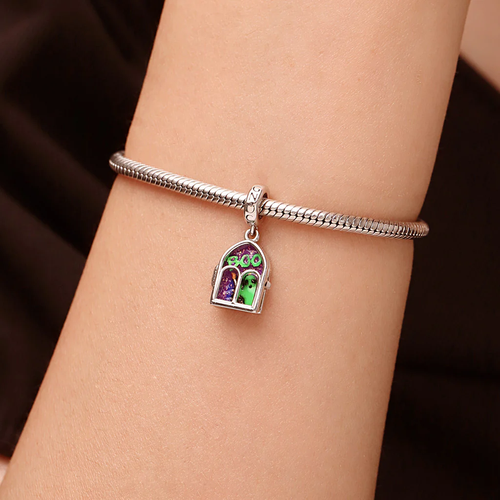 Gnoce Halloween Ghost Boo Spooky Window Charm Platinum-plated Silver Blend - Image 7