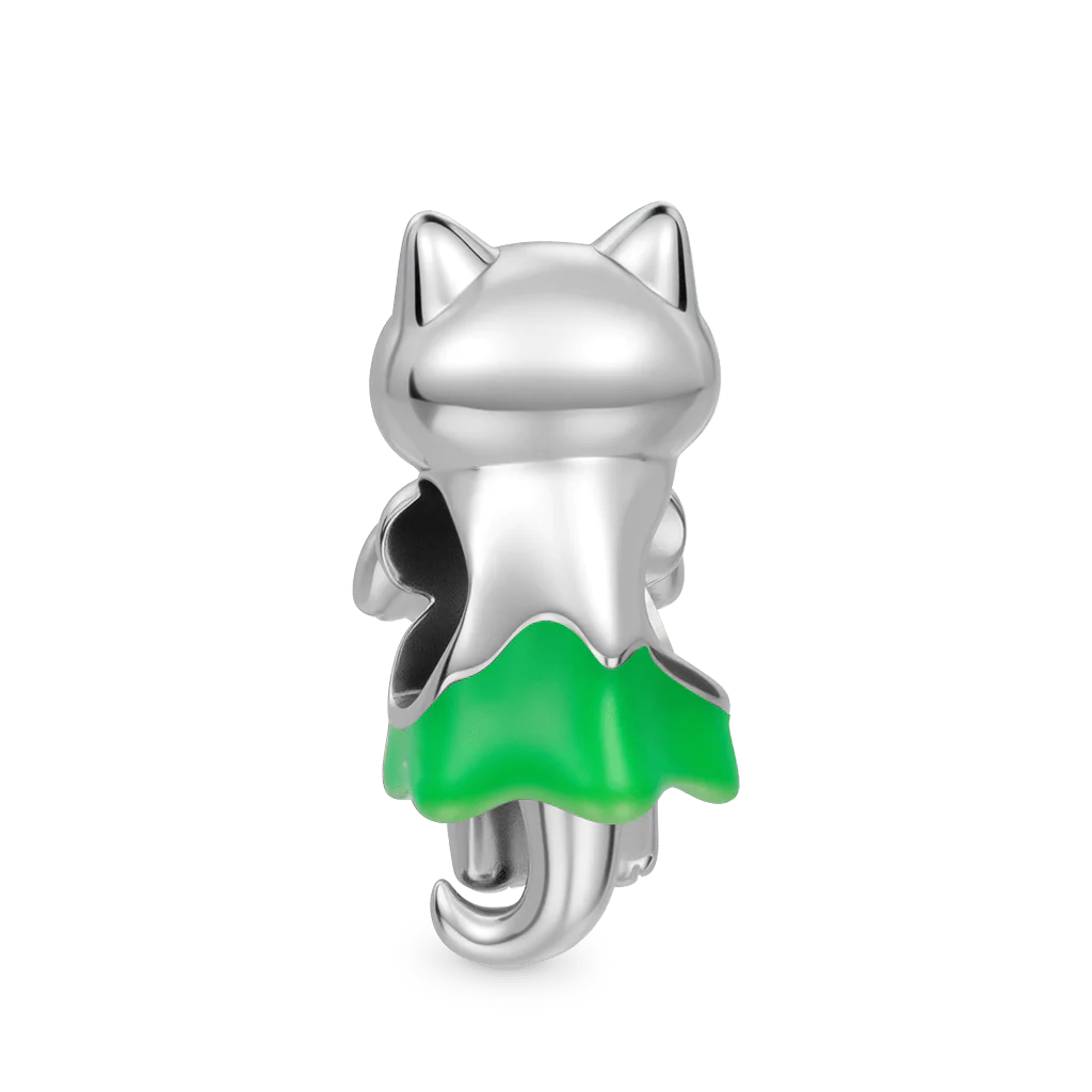 Gnoce Glow-in-the-Dark Ghost Cat Charm Platinum-plated Silver Blend - Image 5