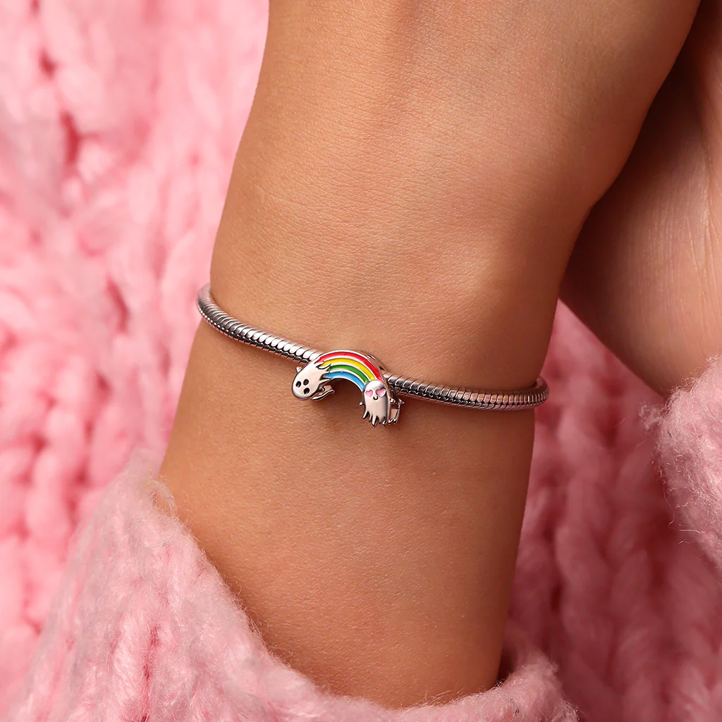 Gnoce Halloween Ghost Rainbow Charm Platinum-plated Silver Blend - Image 5