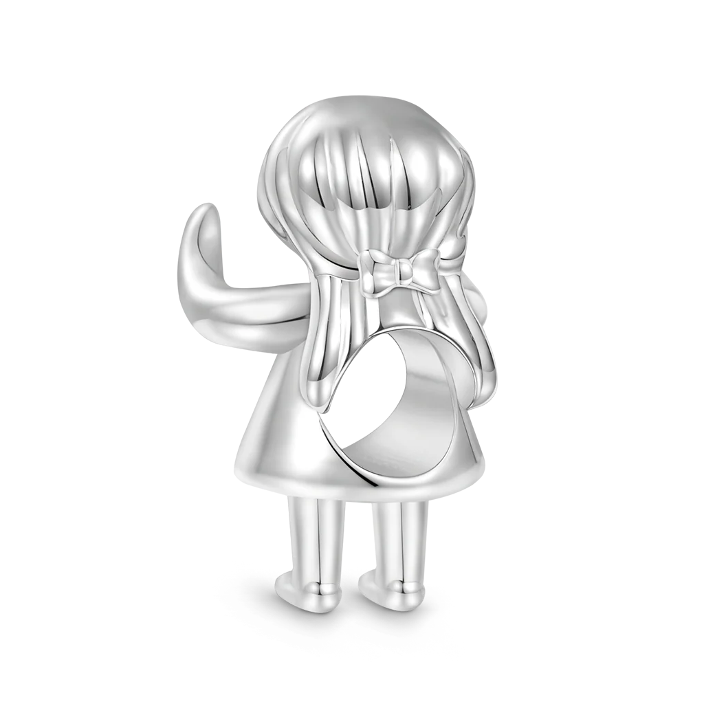 Gnoce Girl Charm Platinum-plated Silver Blend - Image 2