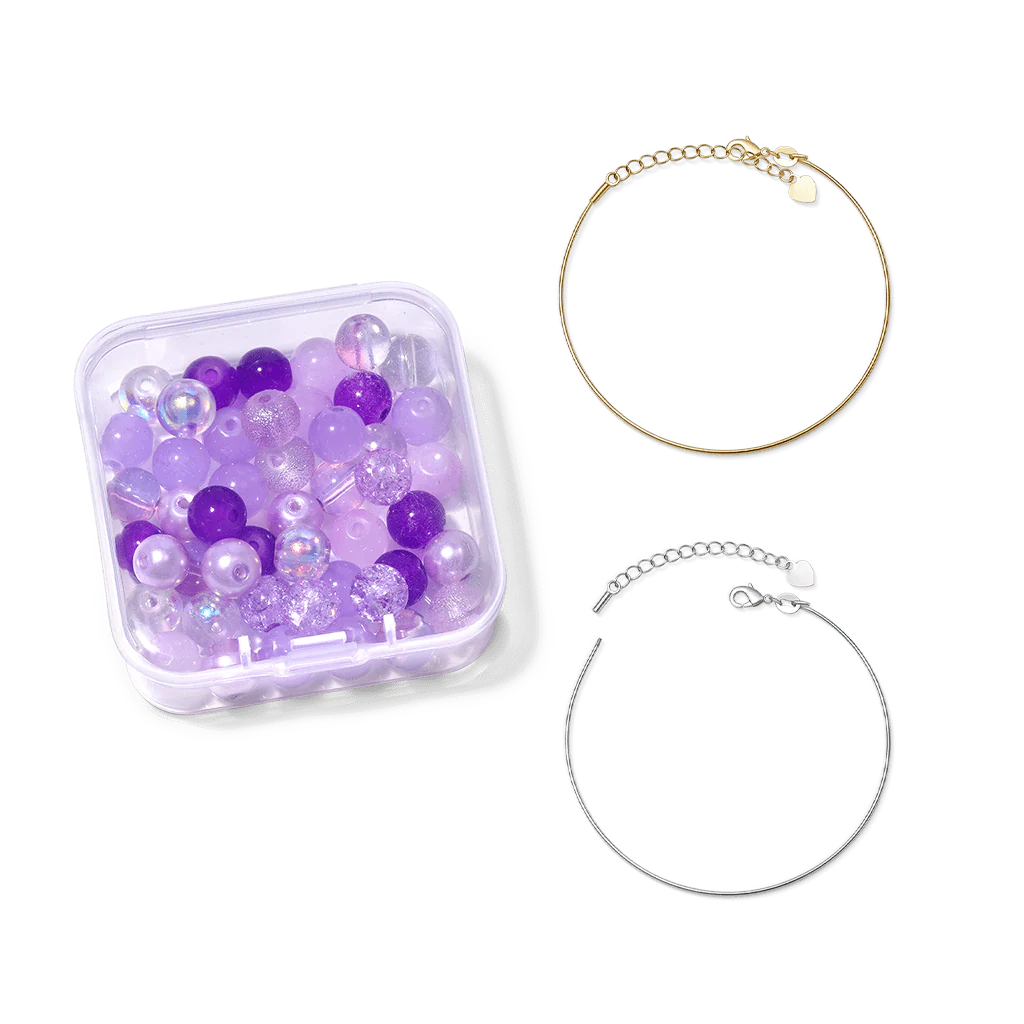 Gnoce Lilac Purple Glass DIY Beaded Bracelet - Image 2