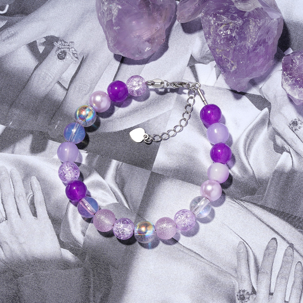 Gnoce Lilac Purple Glass DIY Beaded Bracelet - Image 4