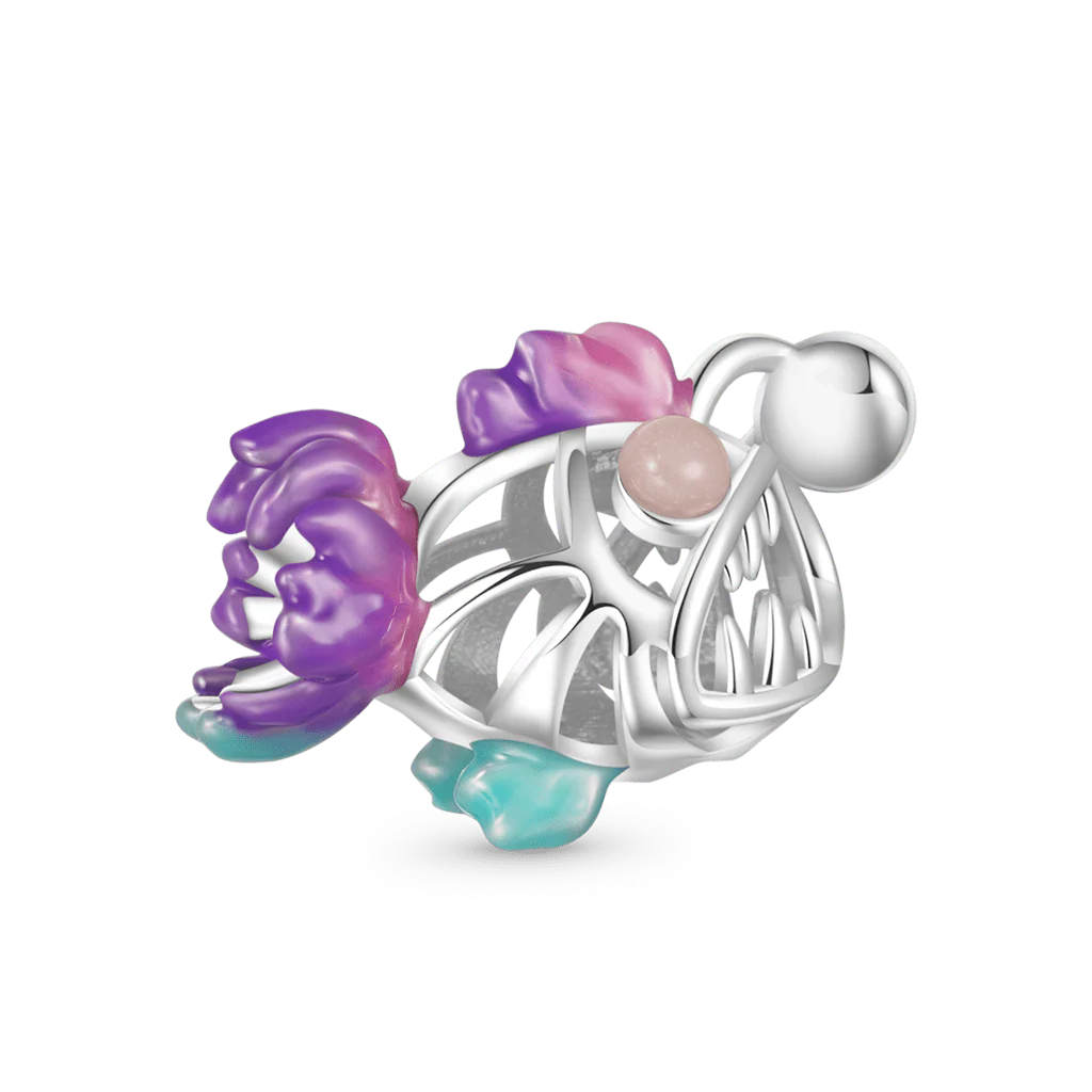 Gnoce Glow-in-the-dark Anglerfish Charm Platinum-plated Silver Blend - Image 3