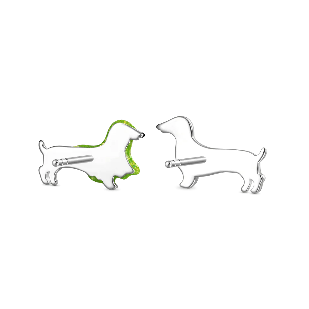 Gnoce Glow-in-the-Dark Dachshund Earrings Platinum-plated Silver Blend - Image 3