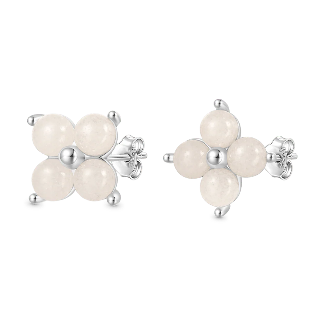 Gnoce Glow-in-the-Dark Petal Flower Earrings Platinum-plated Silver Blend - Image 2