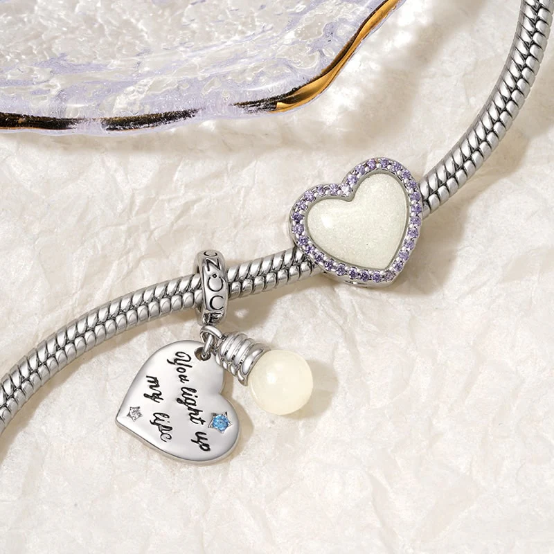 Gnoce Glow-in-the-Dark Series Love Charm Platinum-plated Silver Blend - Image 3