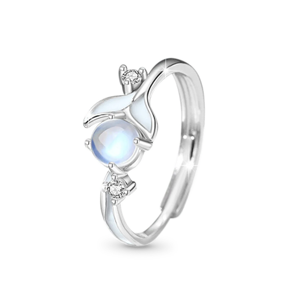 Gnoce Glowing Band Moonstone Adjustable Couple Rings - Image 4