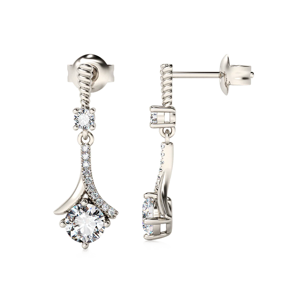 Gnoce 1920s Flapper Earrings Platinum-plated Silver Blend - Image 2