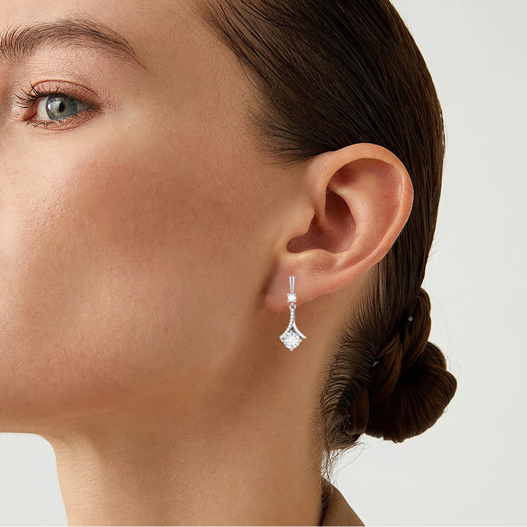 Gnoce 1920s Flapper Earrings Platinum-plated Silver Blend - Image 6