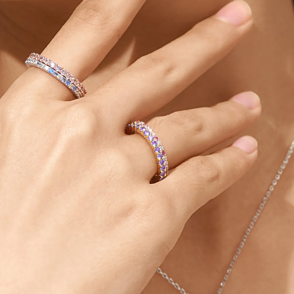 Gnoce Amethyst Round-cut Statement Ring Platinum-plated Silver Blend - Image 5