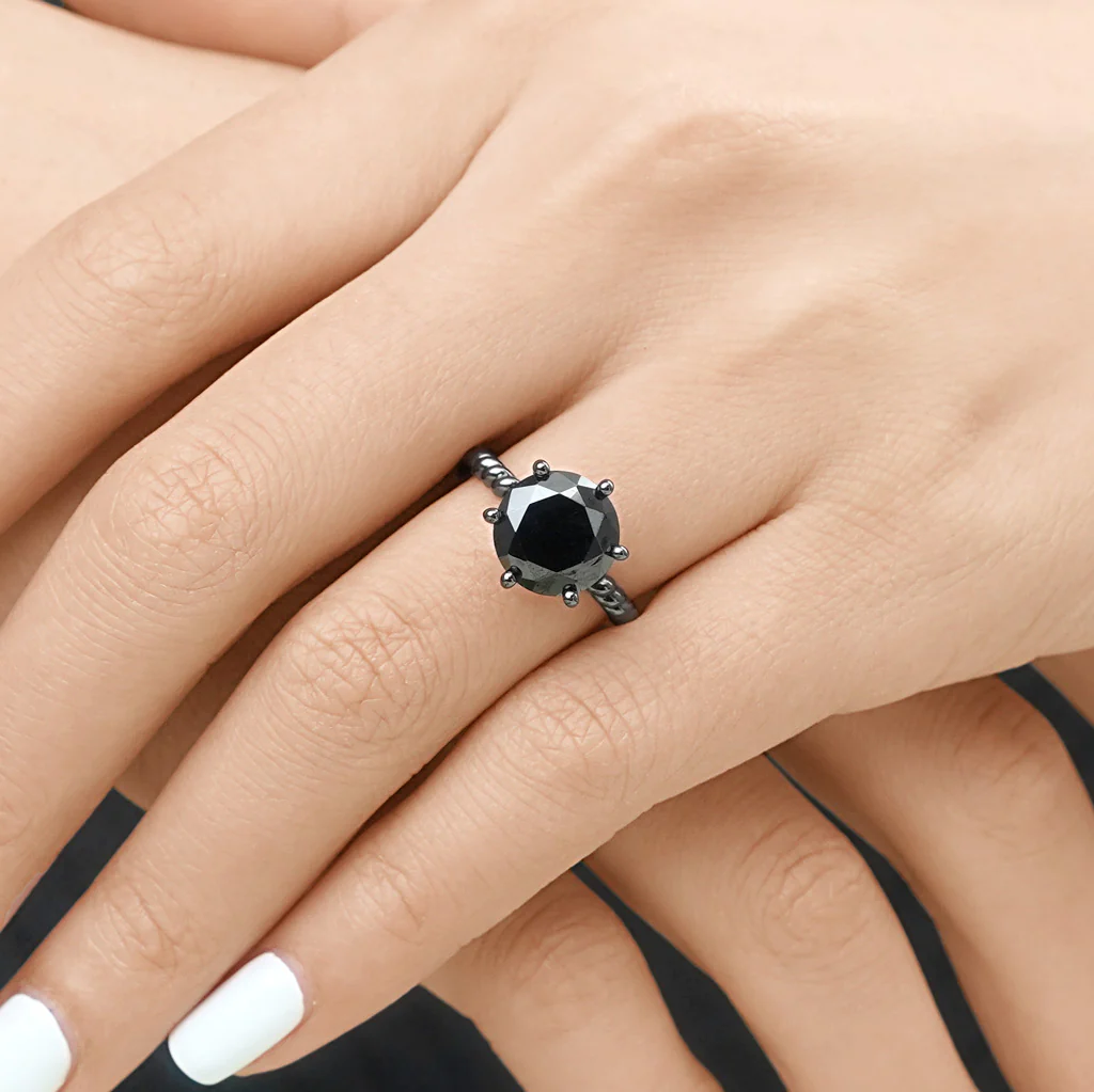 Gnoce Solitaire Twisted Rope Statement Ring Platinum-plated Silver Blend - Image 7