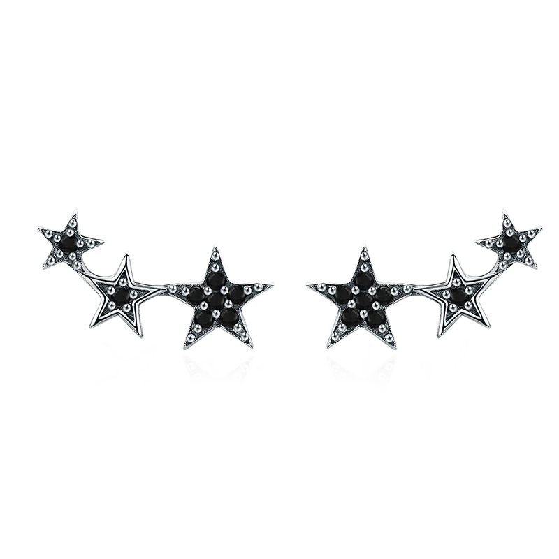 Gnoce Black Star Stud Earrings