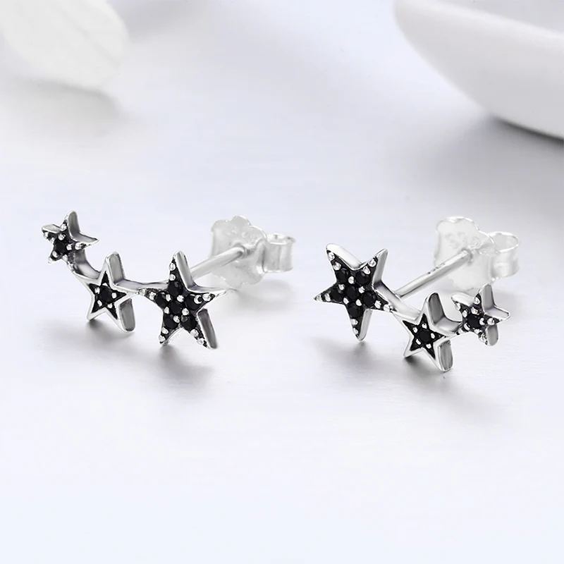 Gnoce Black Star Stud Earrings - Image 2