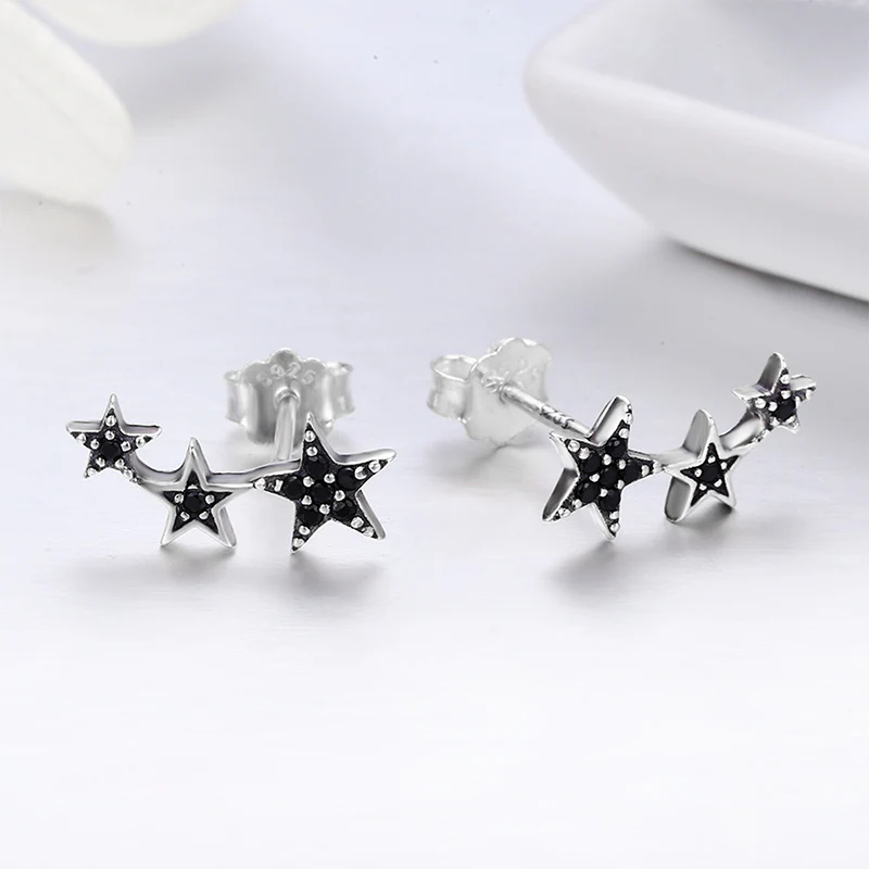 Gnoce Black Star Stud Earrings - Image 3