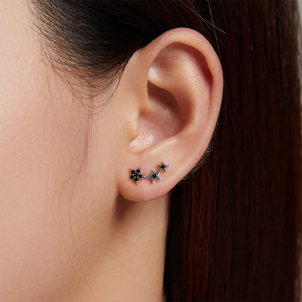 Gnoce Black Star Stud Earrings - Image 5