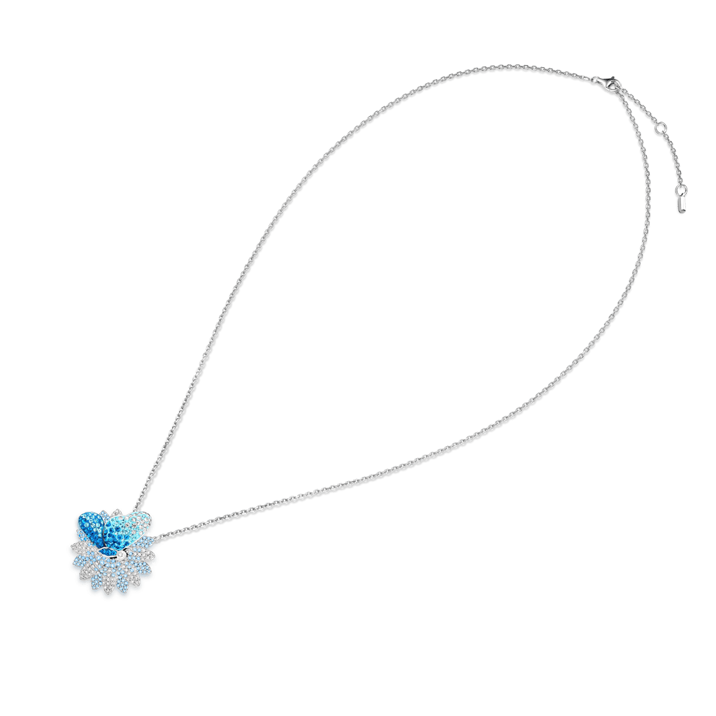 Gnoce Butterfly Daisy Necklace Platinum-plated Silver Blend - Image 4