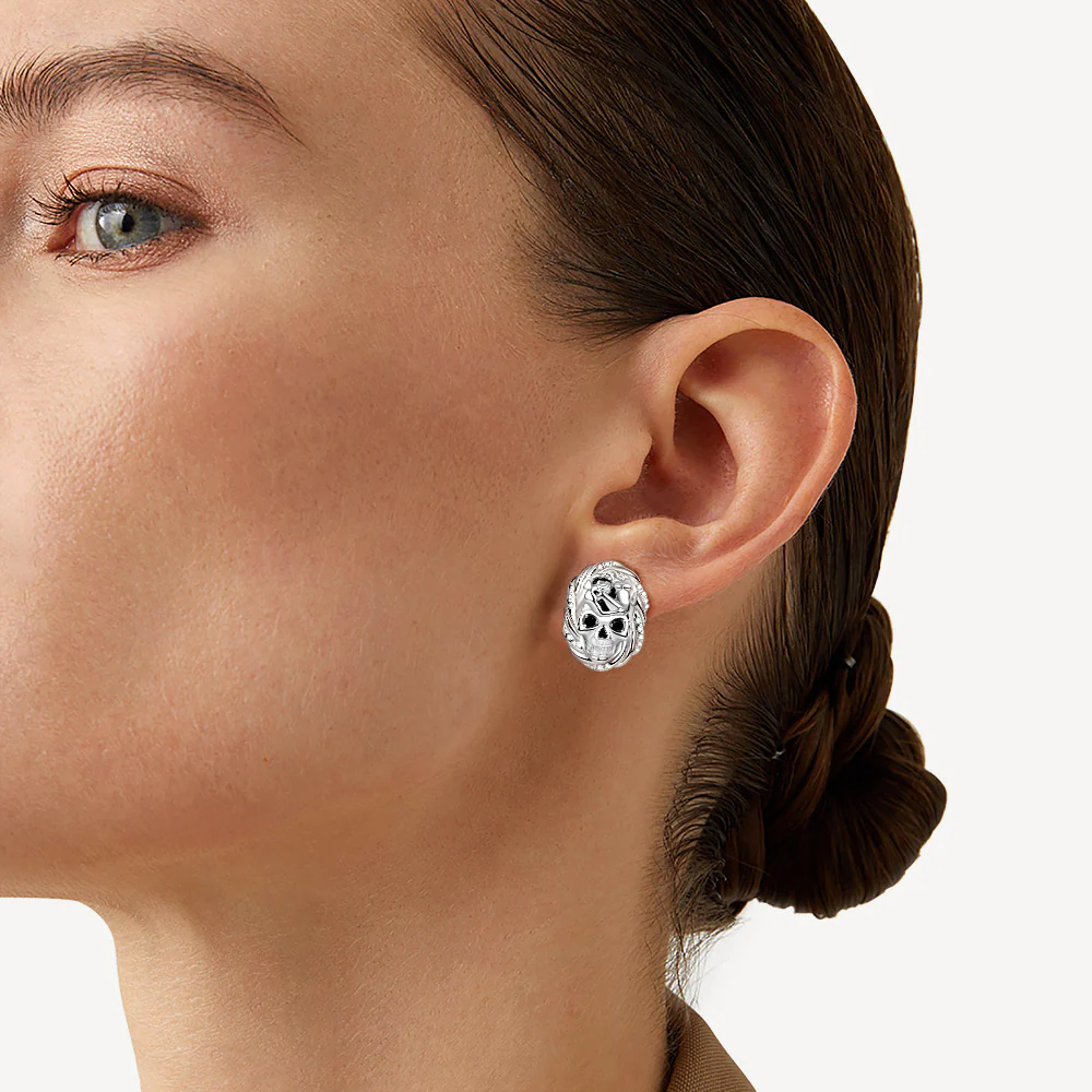 Gnoce Cable Skull Stud Earrings - Image 4