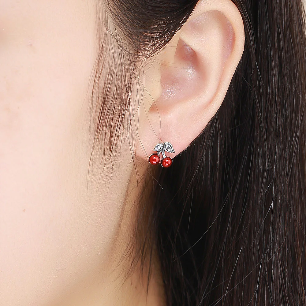 Gnoce Cherry Stud Earrings - Image 3