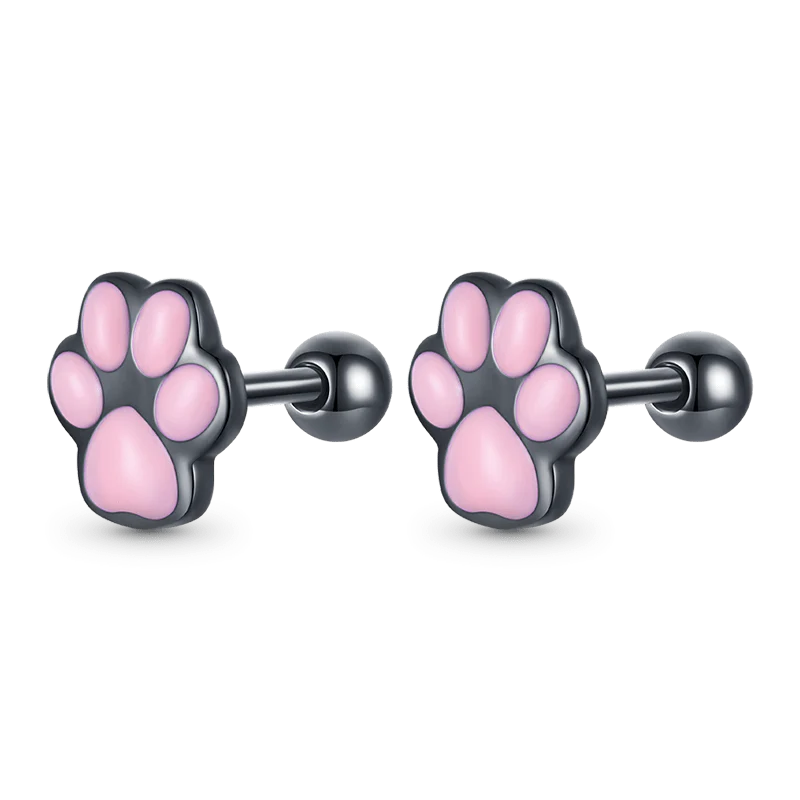 Gnoce Cute Cat Paw Stud Earrings