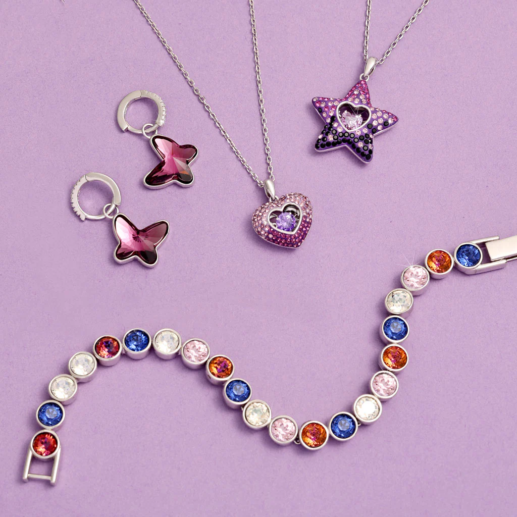 Gnoce Dancing Heart Amethyst Star Necklace Platinum-plated Silver Blend - Image 5