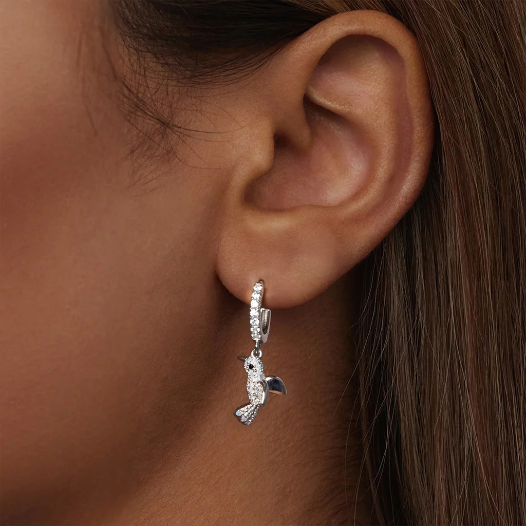 Gnoce Diamond-encrusted Bird Earrings - Image 4