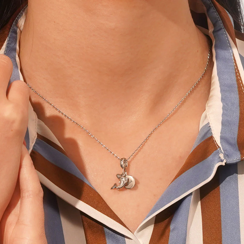 Gnoce Engravable Fish Hooks & Fish Charm Platinum-plated Silver Blend - Image 6