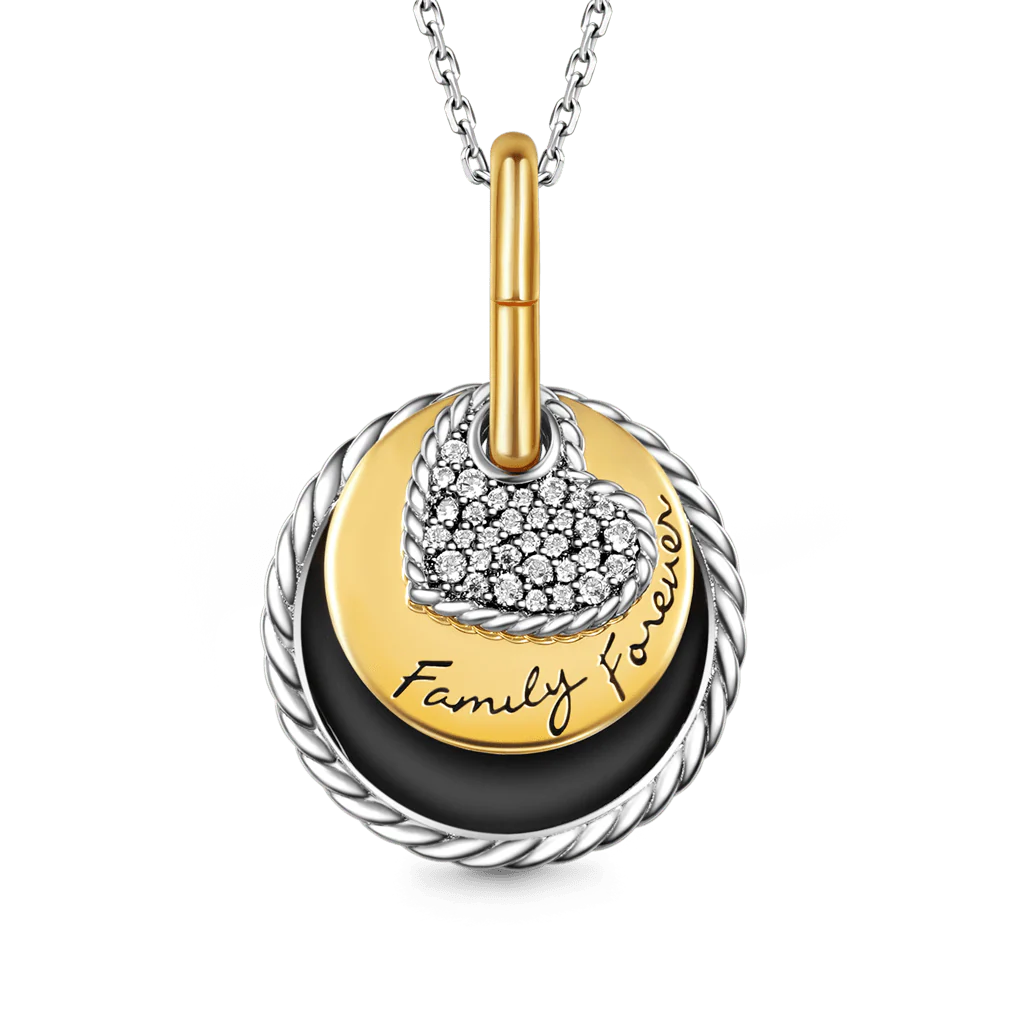 Gnoce Family Forever Necklace Platinum-plated Silver Blend