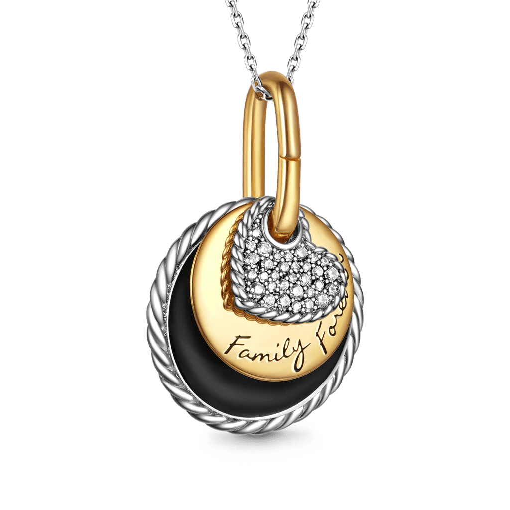 Gnoce Family Forever Necklace Platinum-plated Silver Blend - Image 2