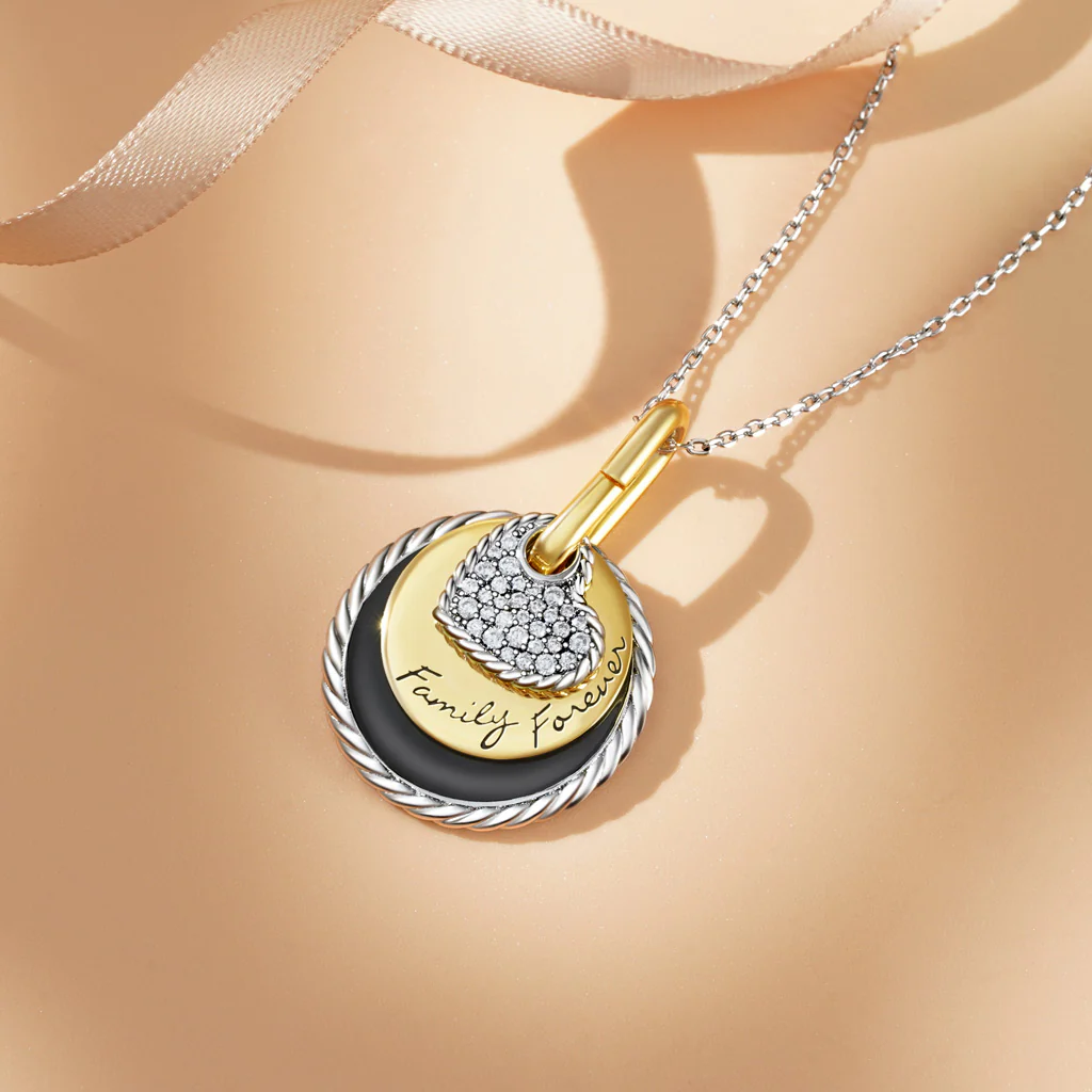 Gnoce Family Forever Necklace Platinum-plated Silver Blend - Image 4