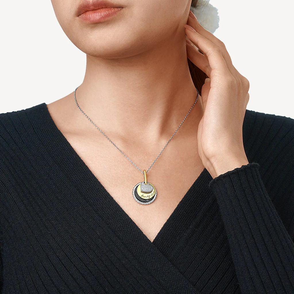 Gnoce Family Forever Necklace Platinum-plated Silver Blend - Image 5