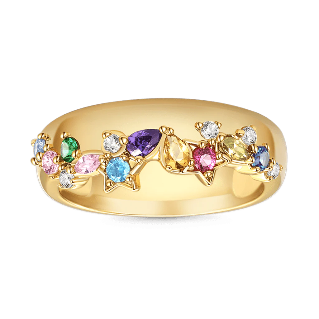Gnoce Fancy Color Mixed Shape Ring Platinum-plated Silver Blend - Image 3