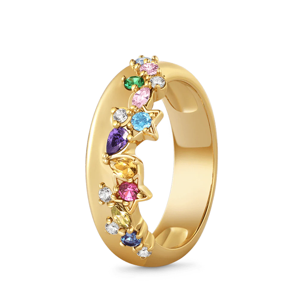 Gnoce Fancy Color Mixed Shape Ring Platinum-plated Silver Blend - Image 4