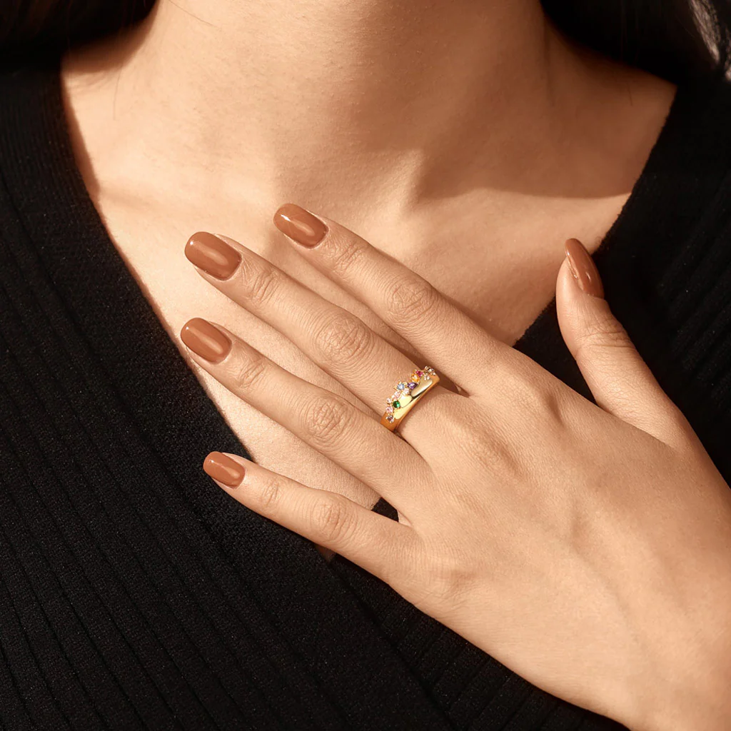 Gnoce Fancy Color Mixed Shape Ring Platinum-plated Silver Blend - Image 6