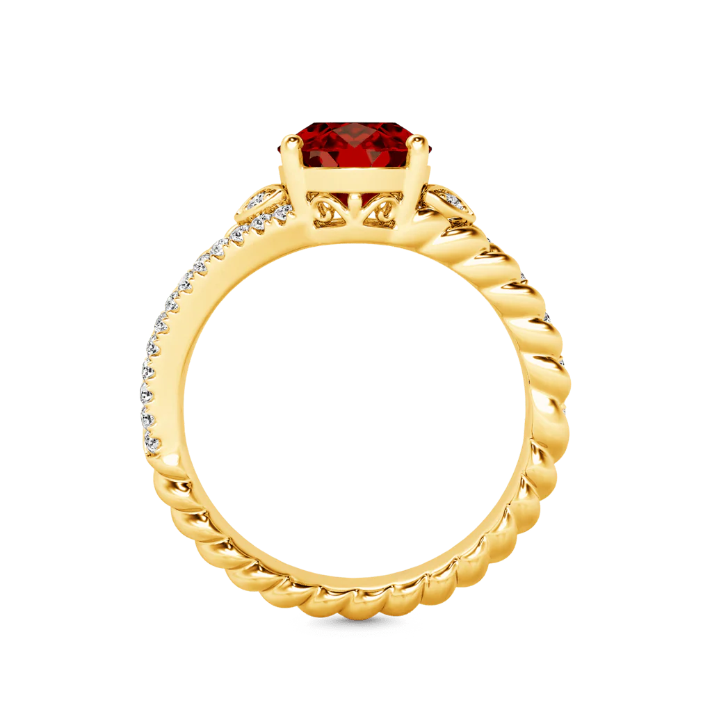 Gnoce Garnet Oval-cut Vintage Split Shank Engagement Ring - Image 2