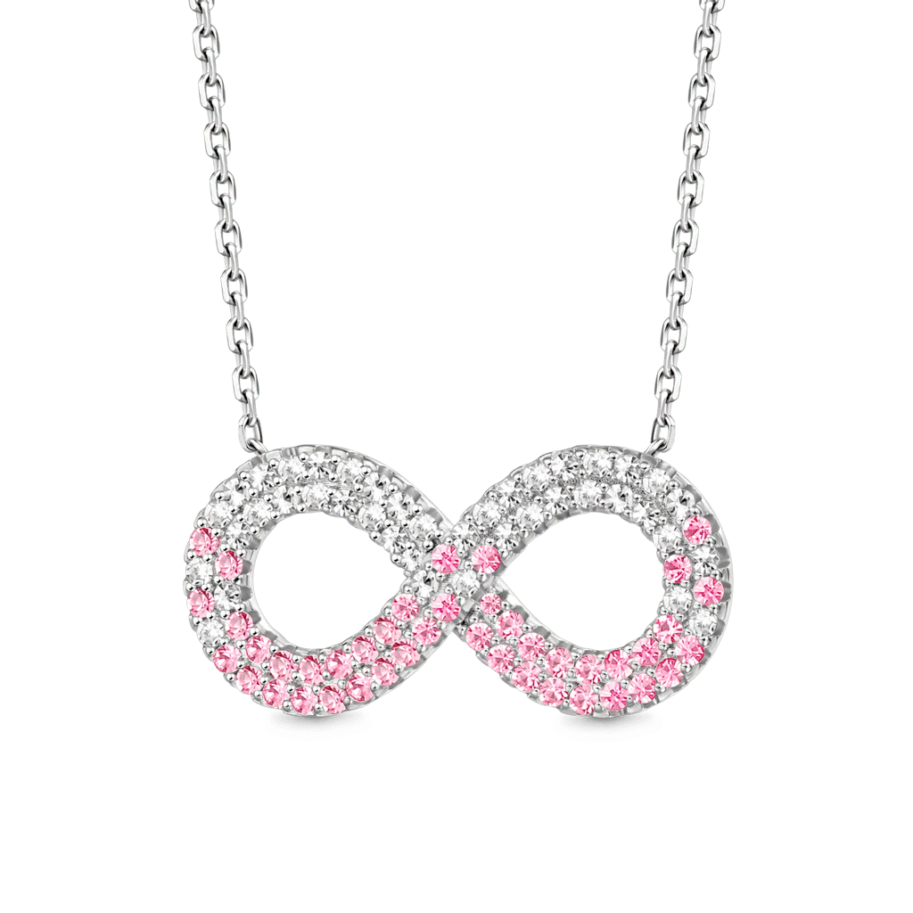Gnoce Gradient Infinite Pavé Necklace Platinum-plated Silver Blend