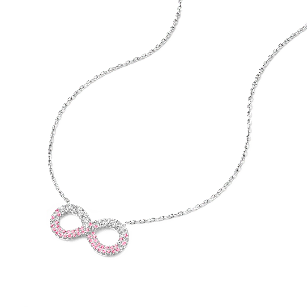 Gnoce Gradient Infinite Pavé Necklace Platinum-plated Silver Blend - Image 2