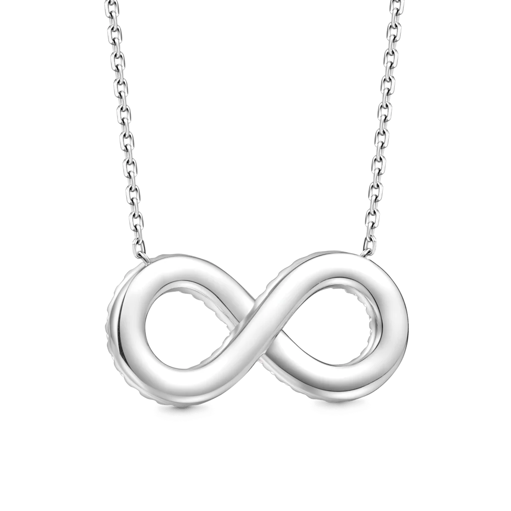 Gnoce Gradient Infinite Pavé Necklace Platinum-plated Silver Blend - Image 3