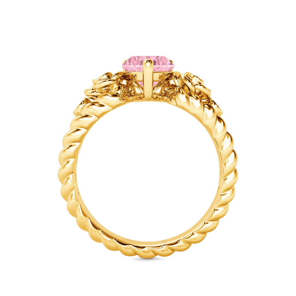 Gnoce Heart Rose Flower Engagement Ring - Image 2