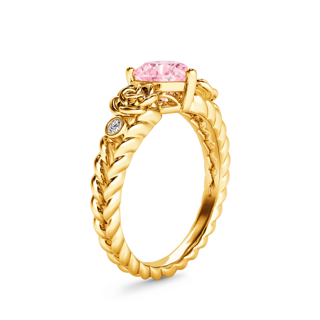 Gnoce Heart Rose Flower Engagement Ring - Image 3