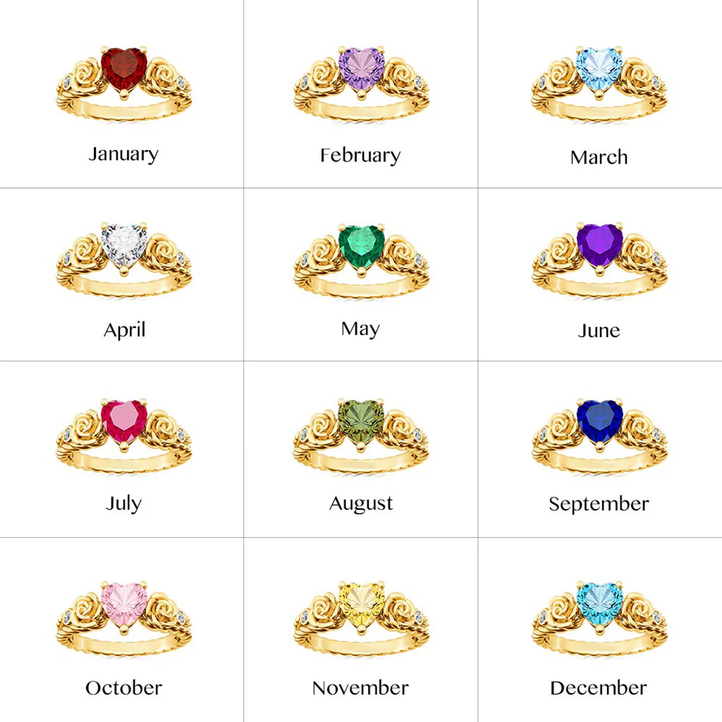 Gnoce Heart Rose Flower Engagement Ring - Image 5
