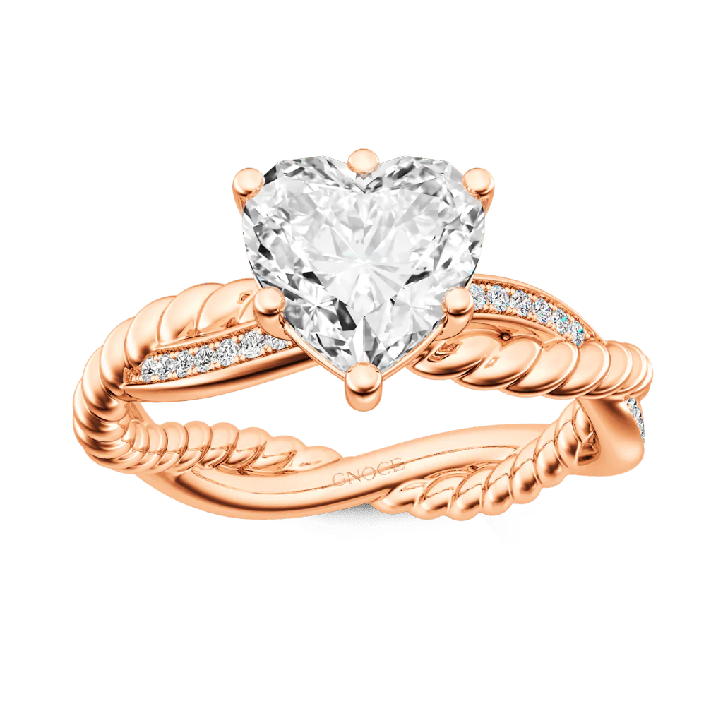 Gnoce Heart Twist Infinity Ring Platinum-plated Silver Blend