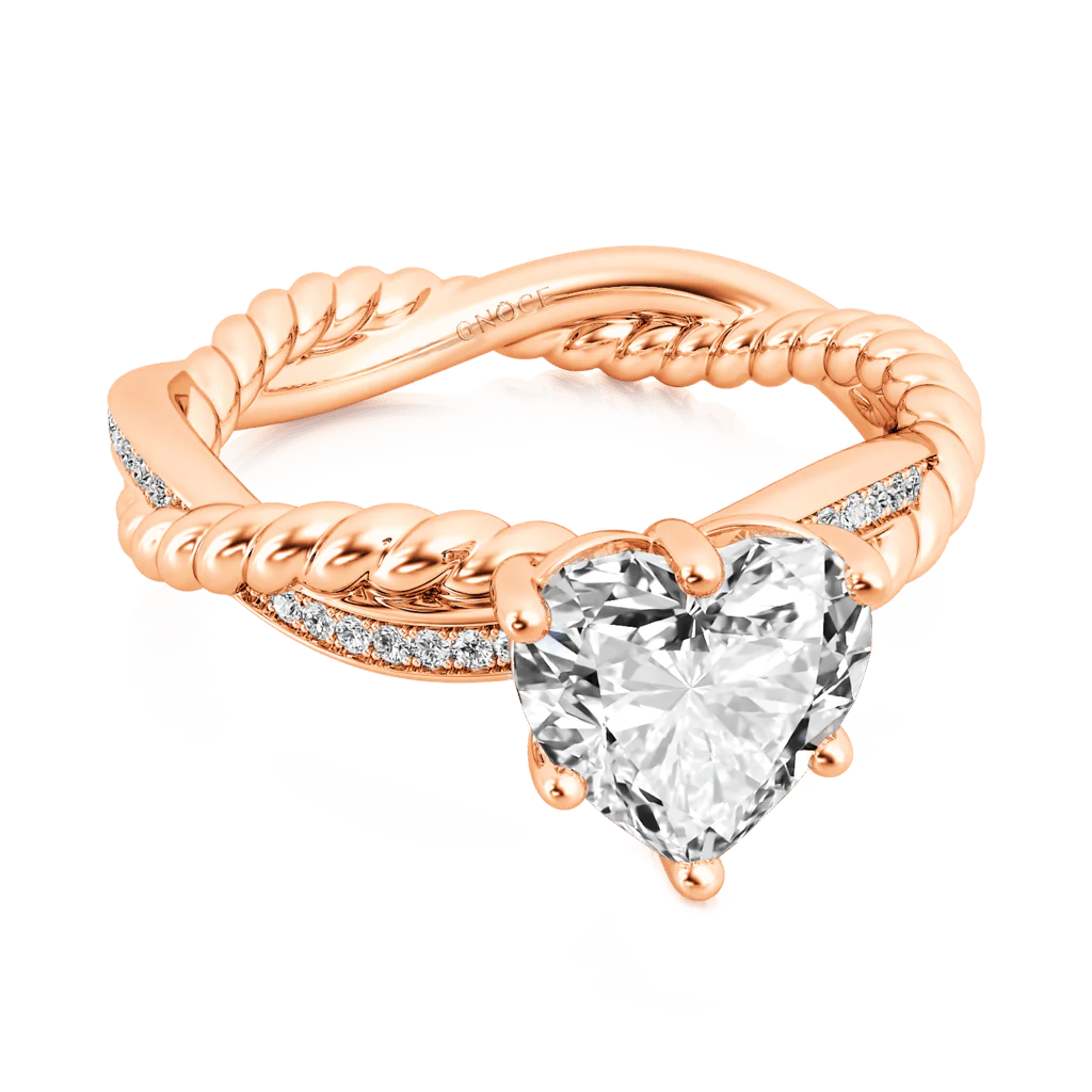 Gnoce Heart Twist Infinity Ring Platinum-plated Silver Blend - Image 2
