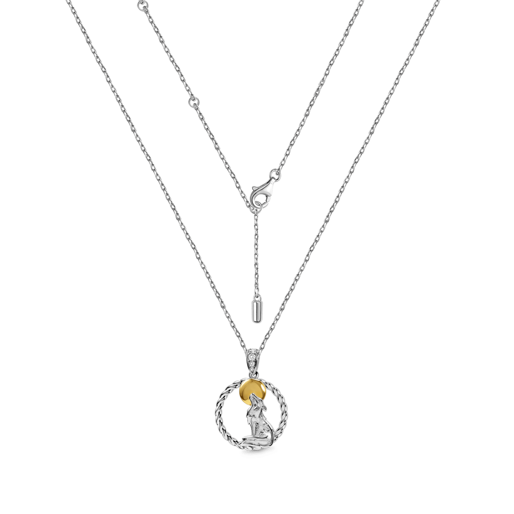 Gnoce Howling Wolf Twisted Rope Necklace Platinum-plated Silver Blend - Image 2