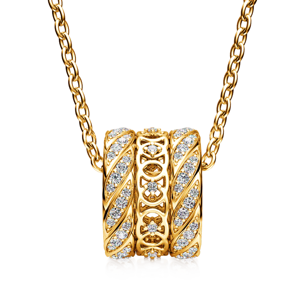 Gnoce Interlocking Love Drum Necklace Platinum-plated Silver Blend - Image 2