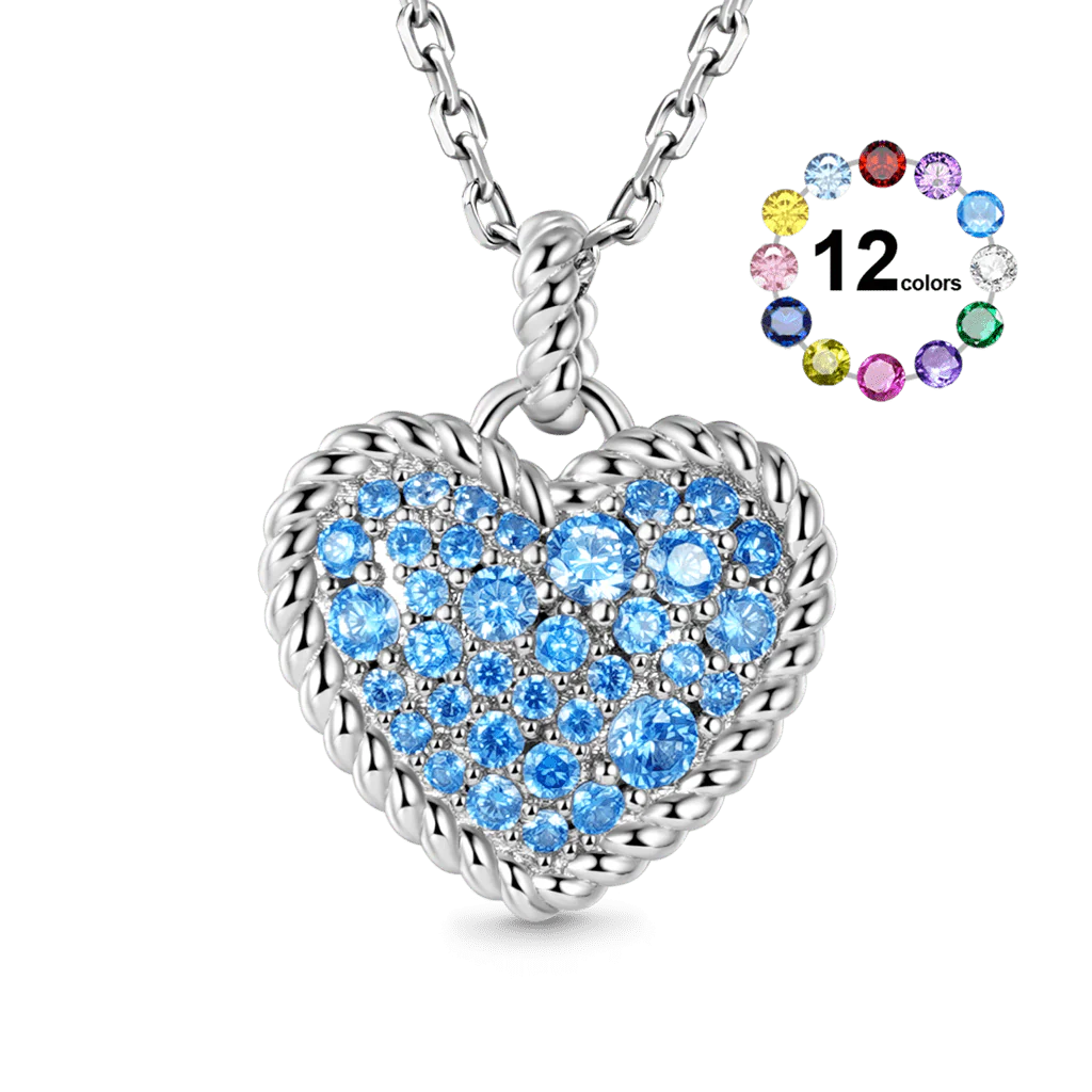Gnoce Love Heart Twisted Rope Necklace